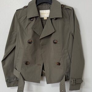 Juniors madden girl belted bouble breasted short trench , size S , true size